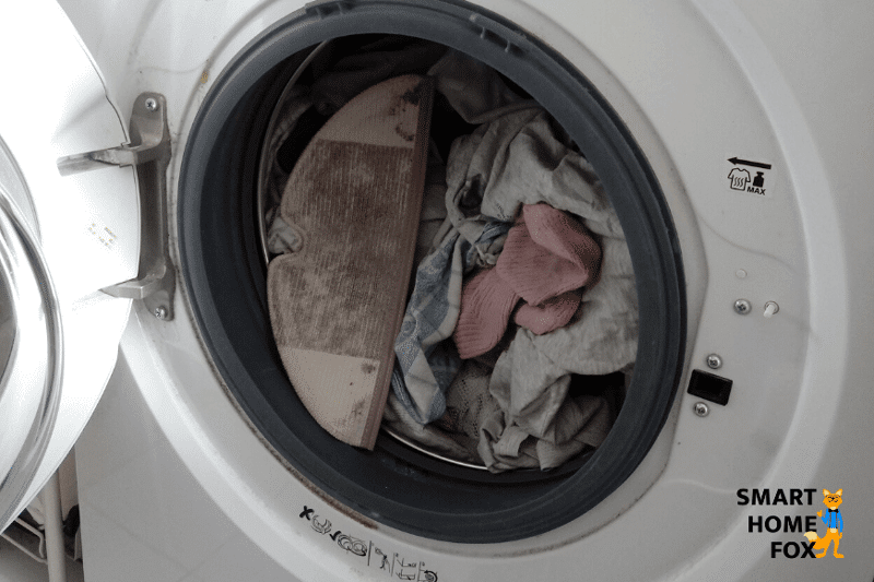 A mop head in the washing machine